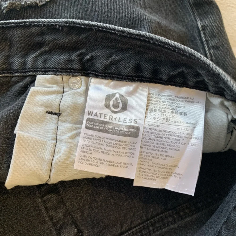 Black Levi’s Distressed Denim Shorts - Picture 3 of 4